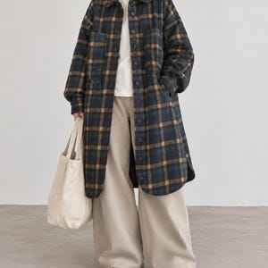 Thermal Wool and Padding Wide Collar Overfit Coat for Winter