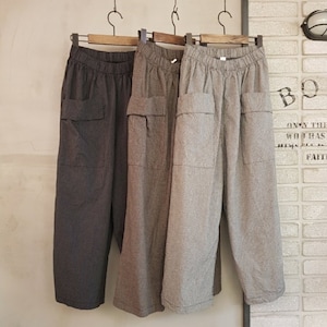 Women&#39;s Stylish Wide Straight Leg Thin and Light Cotton Baggy Pants with Front Pockets