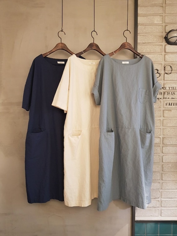 ワンピース ARGUE LINEN BOXY WIDE SHIRT DRESS ZWRXW Linen Dresses for Women 2024 Solid Plus Size Loose
