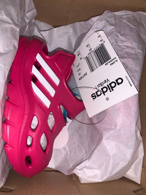 baby pink adidas slides