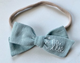 Newborn Size Personalized Name Bow
