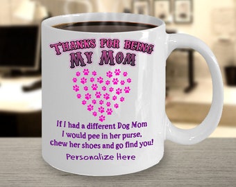 Thanks Best Dog Mom Mug - Funny Dog Mom Coffee Mug – the Perfect Dog Mom Gift