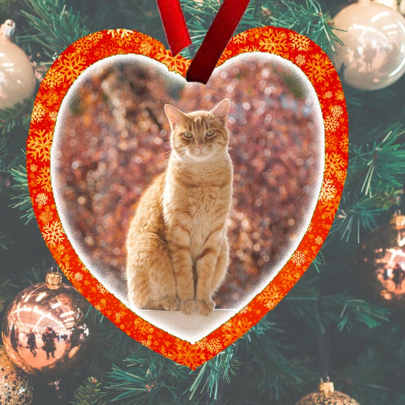Cat Ornaments Custom Photo Cat Ornament With Snowflake - Etsy