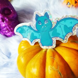 VINYL Fangtastic Holographic Bat Die Cut Sticker - Holographic Sticker,  Kawaii Sticker, Halloween Sticker, Water Bottle Sticker, Decal