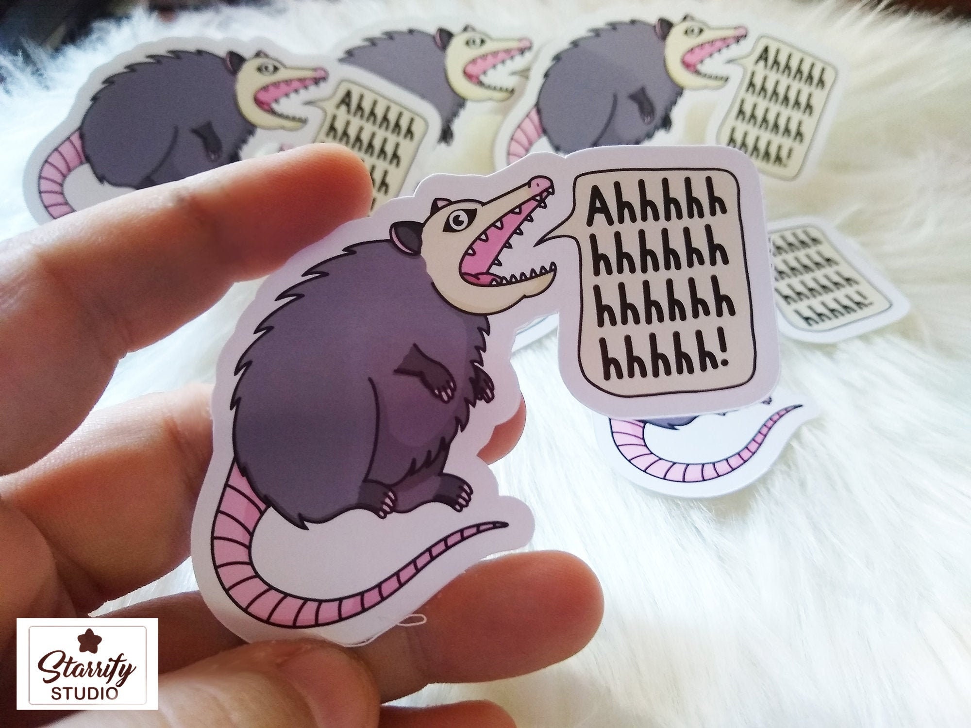 Ahhhhhhh Possum Die Cut Sticker - Possum Stickers, Kawaii Sticker, Op…