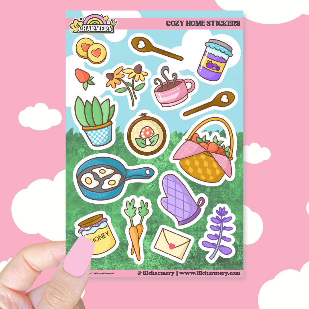 Cozy Home Sticker Sheet - Cottage Core Stickers - Etsy