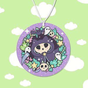 Kitty Reaper Air Freshener - Reaper Air Freshener, Kawaii Air Freshener, Round Car Air Freshener, Custom Fragrance, Kitty Air Freshener