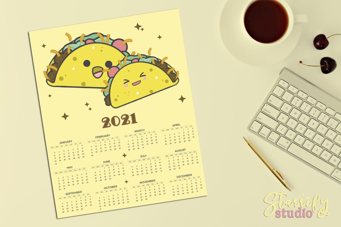 Taco Madness 2021 Calendar Print Beautiful Art Print Art Etsy
