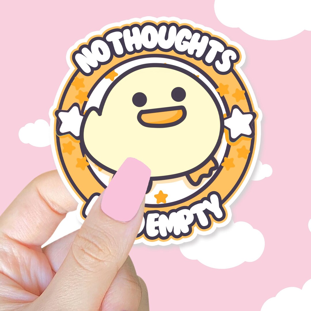 No Thoughts Head Empty Duck Sticker: Die Cut Decal - Etsy