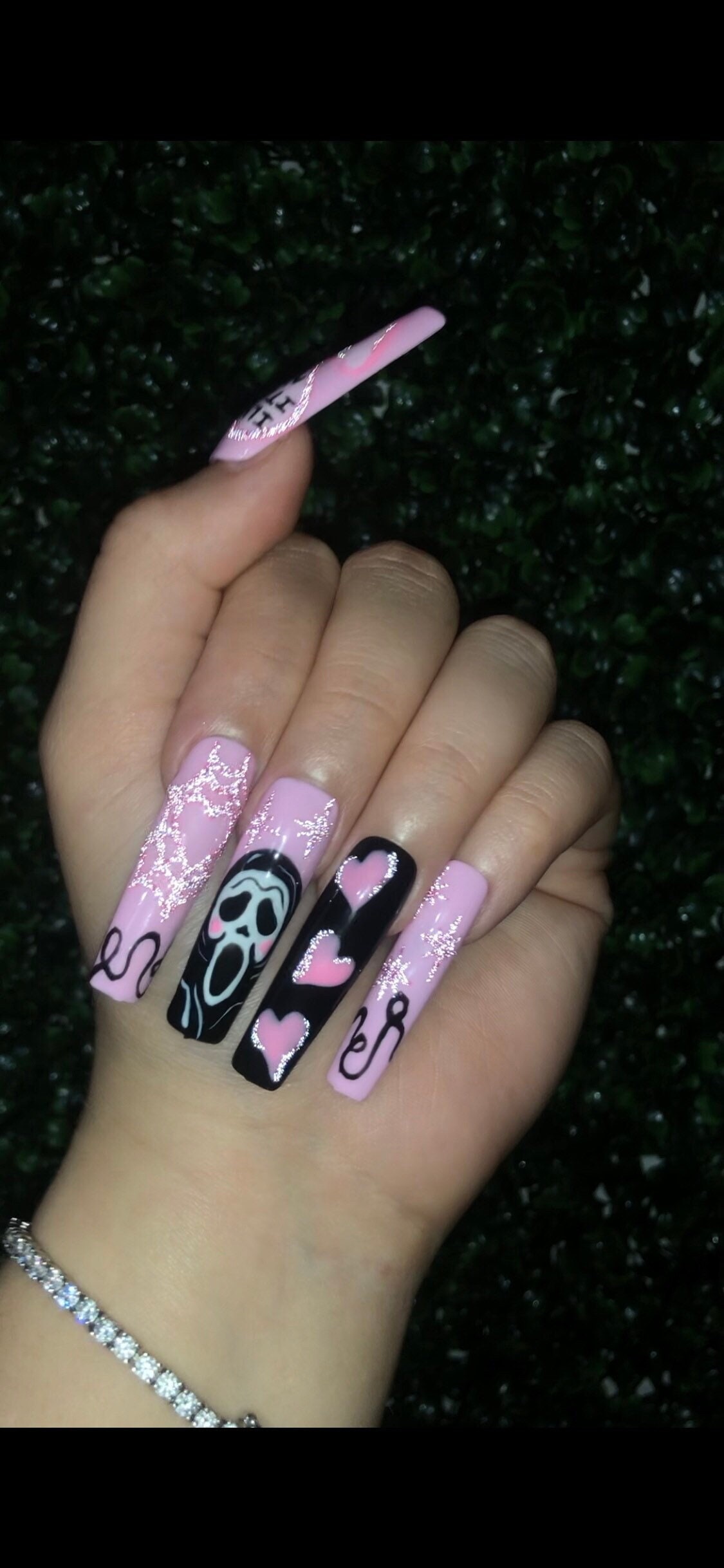 Scream Inspired Valentines Day Nails Fake Nails glue on - Etsy