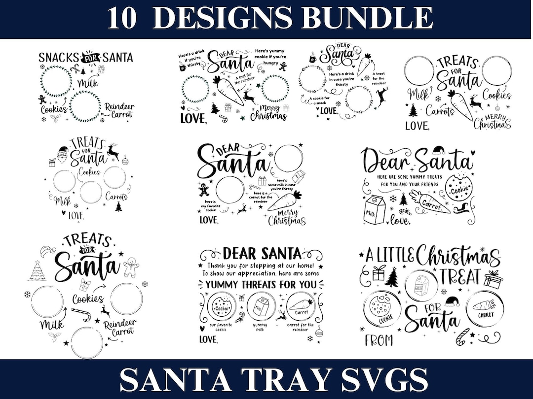 Santa Treat Tray Svg, Santa Treats Png, Snacks for Santa Svg, Santa