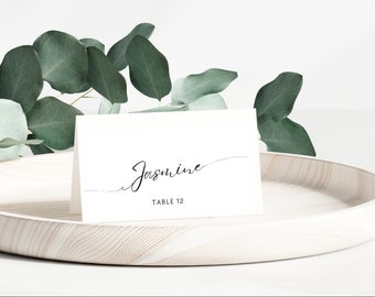 Minimalist Place Card Template, Name Card Template, Bohemian Wedding Place Card Template, Printable Name Cards, Modern Instant Download