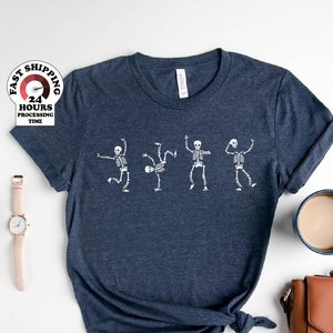 Dancing Skeleton Shirt, Halloween Shirt, Skull Halloween Shirt, Halloween Shirt Women, Fall Graphic Tee, Halloween tshirt, Skelly Tee
