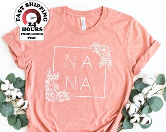 NANA, MAM& MINI Tshirt, Nana Gift, Tshirt  Women, Flower Shirt, T shirts for Women, flower Girl Gift, Mothers Day Gift, Mothers Day, Mom