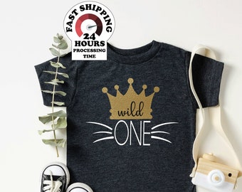 Wild One, Where The Wild Things Are, First Birthday Shirt, Birthday Shirt, Crown, 1 Birthday,, Plus size,4xl,5xl