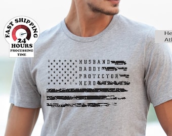 Dad USA Flag Patriotic Shirt\ Fathers Day Gift For Father\ T shirt Gifts For Dad\ Patriotic Shirts For Men\ Best Dad Gifts\