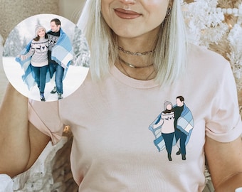 Custom portrait from photo, outline photo Shirt, Custom Photo, custom portrait, Couple Shirt, Mothers Day Shirt,Plus Size Shirt, 4xl, 5xl