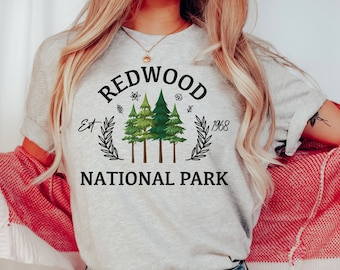Redwood National Park Tshirt,  Nature Lover Gift, Forest Shirt, Pine Tree Tshirt, Mountain Tshirt,Gift for Him, Hiking Gift