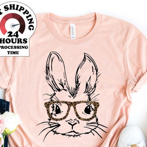 Ladies Easter Bunny Shirt Bunny With Leopard Glasses Shirt - Etsy