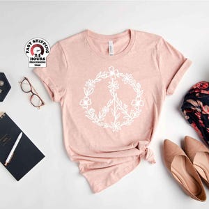 Peace Sign Shirt, Peace Shirt, Peace T-Shirt, Peace Tee, Peace Symbol Shirt, Hippie T Shirt,Peace Sign T-Shirt, Peace TShirt, Peace Symbol image 2