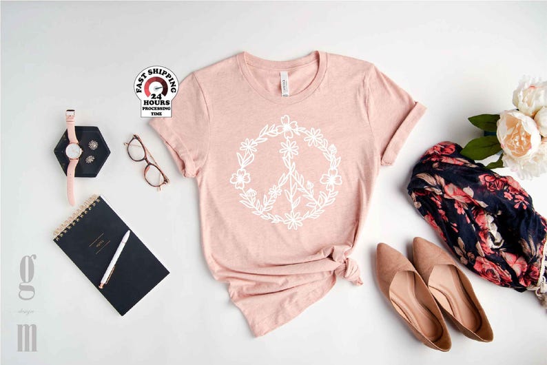 Peace Sign Shirt, Peace Shirt, Peace T-Shirt, Peace Tee, Peace Symbol Shirt, Hippie T Shirt,Peace Sign T-Shirt, Peace TShirt, Peace Symbol image 2