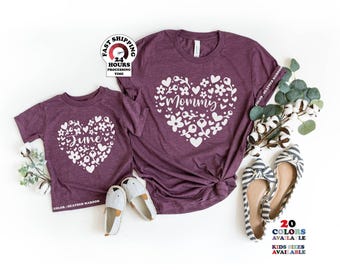 Heart mom shirt, Mom and me shirt , Mommy and me Shirts, mothers day gift, gift for new mom, 1st mothers day gift idea, Plus size,4xl,5xl