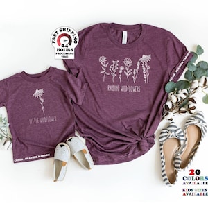 Raising flowers Little flowers Shirt, Graphic Shirt, Funny Shirt, Cool T-Shirt, Gift for Mama, Plus size,4xl,5xl image 1