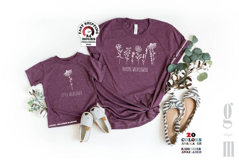 Raising flowers Little flowers Shirt, Graphic Shirt, Funny Shirt, Cool T-Shirt, Gift for Mama, Plus size,4xl,5xl image 1