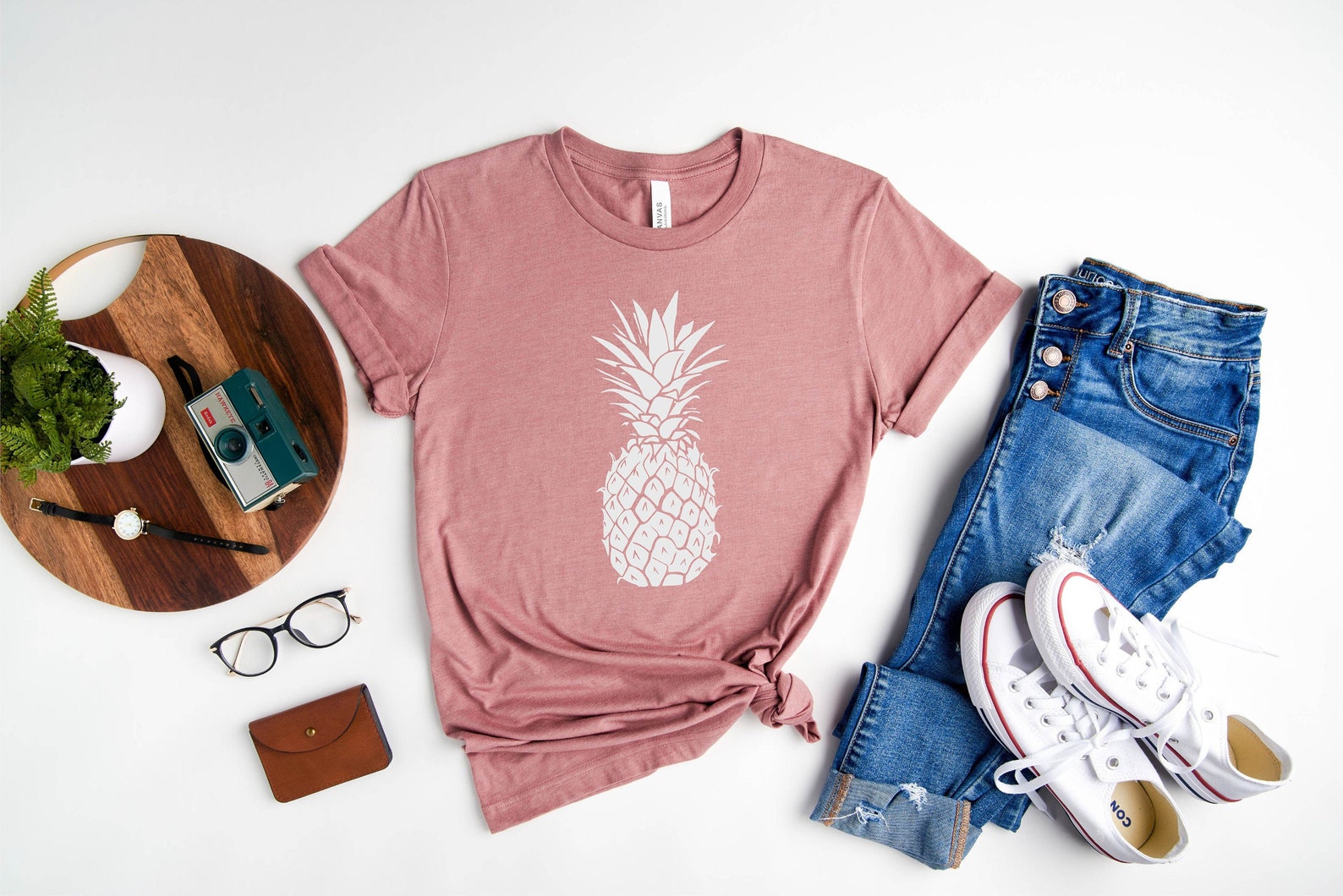 Cute Pineapple Gifts from Etsy featured by top Hawaii blog, Hawaii Travel with Kids: Pineapple Shirt Shirts for Women Graphic Tees Foodie Shirt image 0