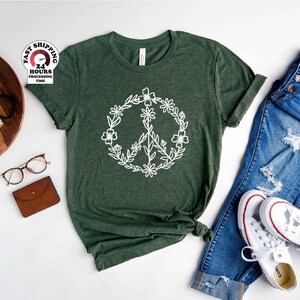 Peace Sign Shirt, Peace Shirt, Peace T-Shirt, Peace Tee, Peace Symbol Shirt, Hippie T Shirt,Peace Sign T-Shirt, Peace TShirt, Peace Symbol image 3