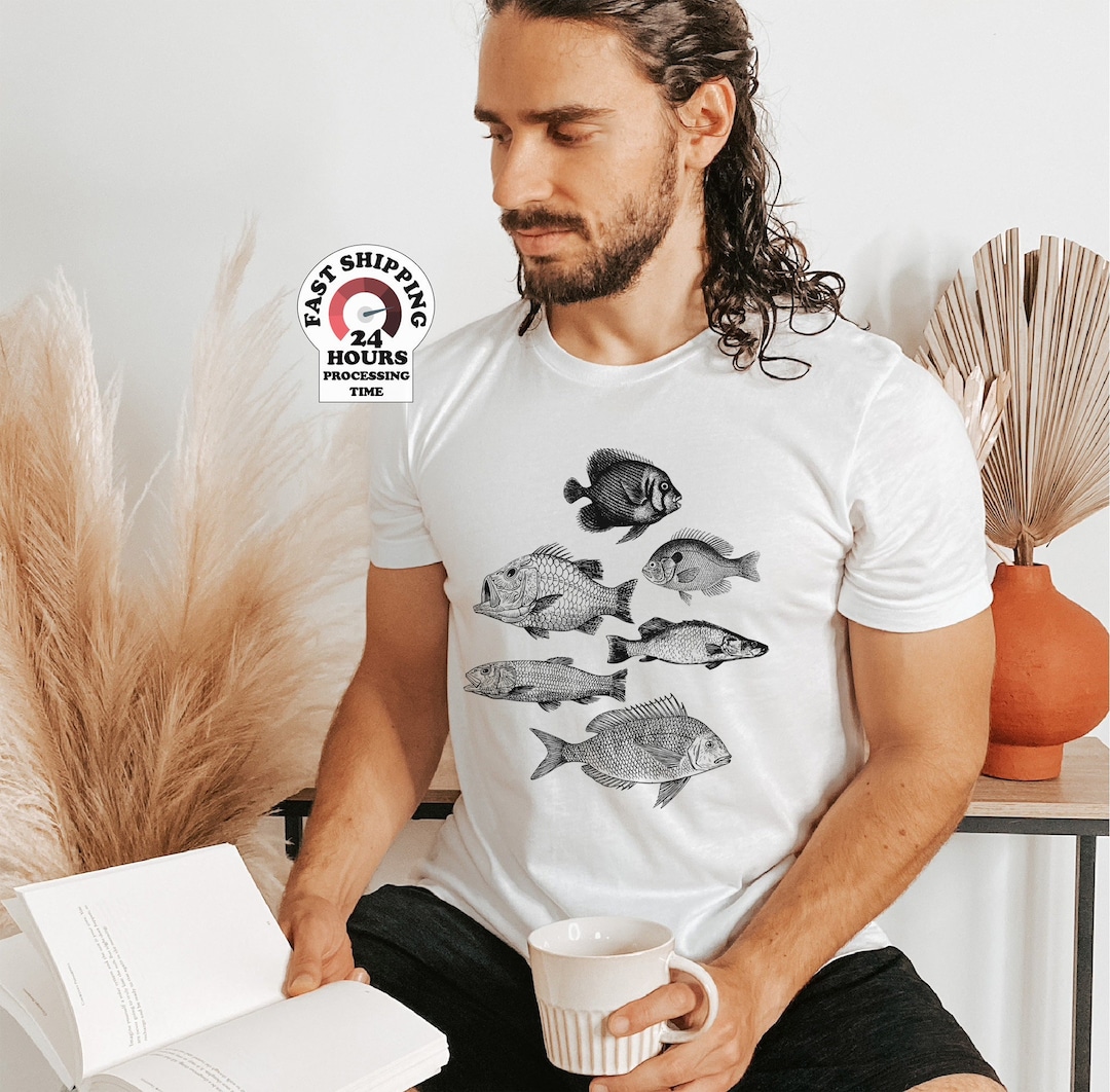 Camiseta de pescado, camisetas de pescado para hombre, regalo de
