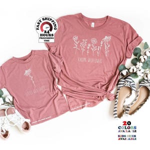 Raising flowers Little flowers Shirt, Graphic Shirt, Funny Shirt, Cool T-Shirt, Gift for Mama, Plus size,4xl,5xl image 2