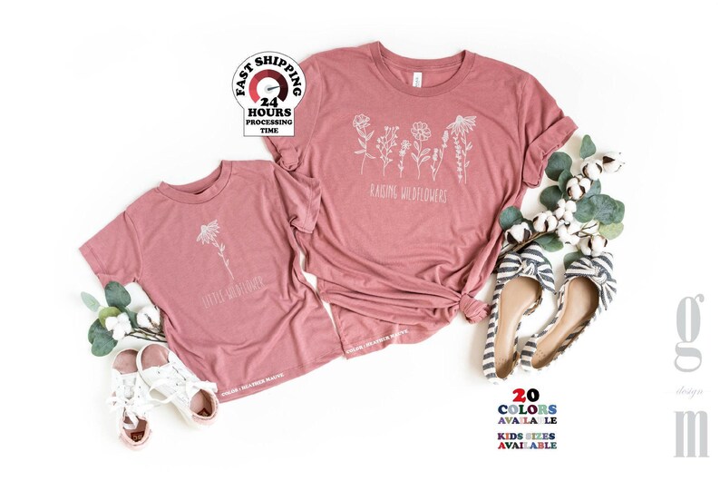 Raising flowers Little flowers Shirt, Graphic Shirt, Funny Shirt, Cool T-Shirt, Gift for Mama, Plus size,4xl,5xl image 2