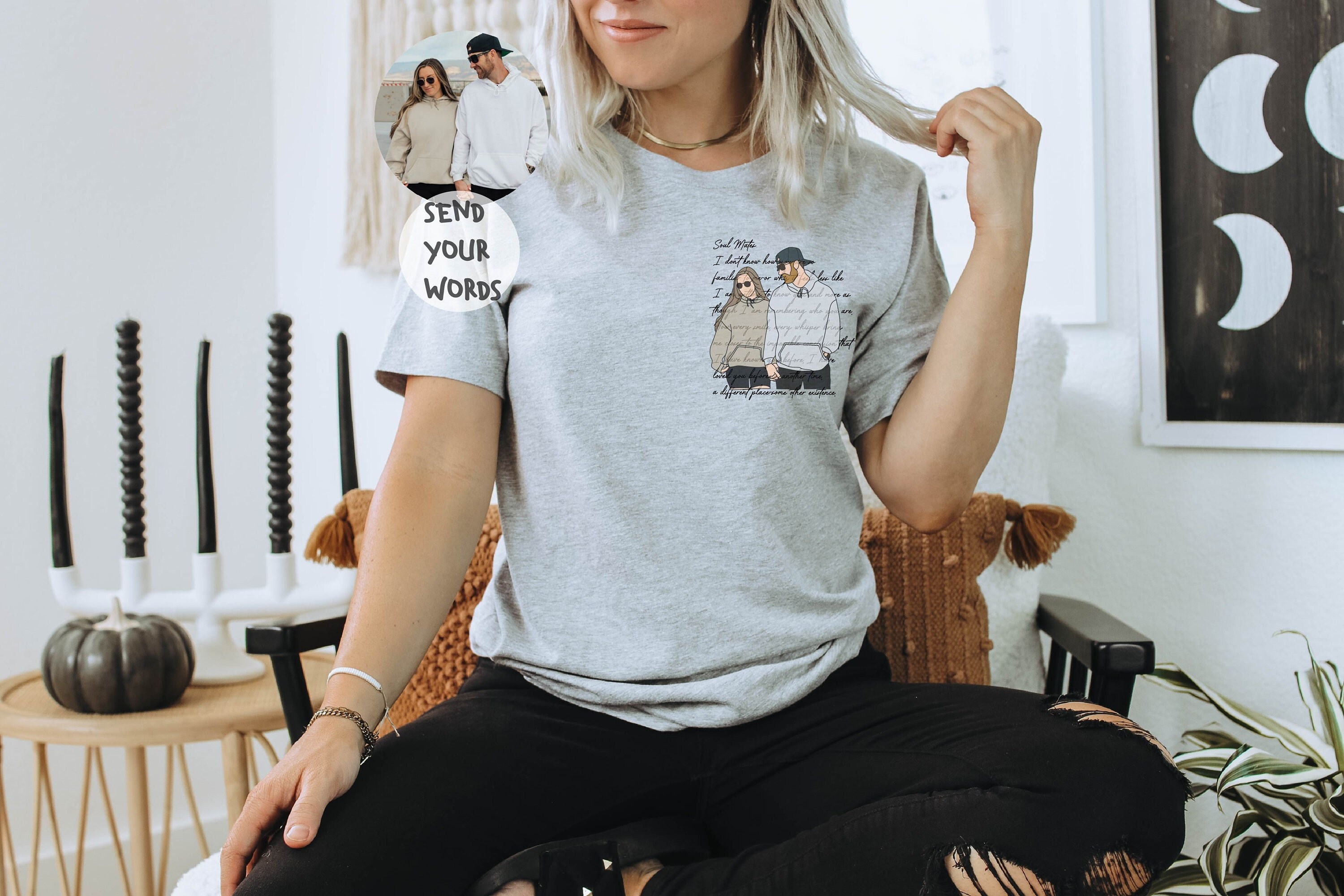 Camiseta con Foto Personalizada, Cara Personalizada, Arte en Línea, Regalo Personalizado