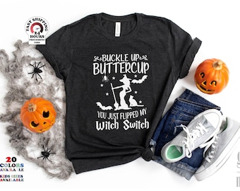 Buckle up Buttercup Funny Halloween Witch Shirt, Fall Shirt, Cute fall Halloween Shirt, Witchy Gifts, Vintage Halloween Witchy tshirt