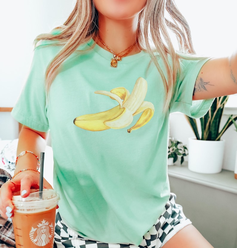 Vintage Banana Tshirt, Food Pun Shirt, Banana Shirt, Fruit Shirt, Banana Lover Tee, Cute Banana Shirt, Banana Gift, Vegan Gifts, Vegan Shirt image 1