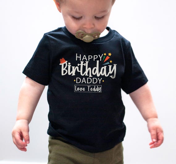 Happy Birthday Daddy Shirt, Dad Gift, Fathers Day Gift, Birthday gift for Daddy, Gift for Him, Personalization Gift shirt, Kid Name Shirt