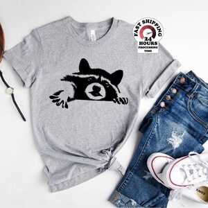 Raccoon Shirt, Cute Raccoon Shirt, Cute Raccoon Tee, Raccoon Graphic Tee, Animal Lover Shirt, Animal Gift, Raccoon Lover Gift,Plus size image 1