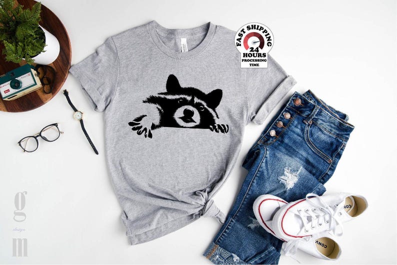 Raccoon Shirt, Cute Raccoon Shirt, Cute Raccoon Tee, Raccoon Graphic Tee, Animal Lover Shirt, Animal Gift, Raccoon Lover Gift,Plus size image 1