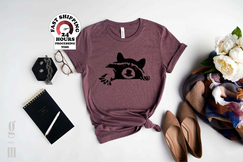 Raccoon Shirt, Cute Raccoon Shirt, Cute Raccoon Tee, Raccoon Graphic Tee, Animal Lover Shirt, Animal Gift, Raccoon Lover Gift,Plus size image 3