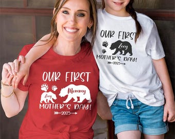 Our 1st Mother's Day Shirt, Mommy and Me Shirts, First Mothers Day, Custom With Names, Matching Mom and Baby, Trip 2025, New Mom Tshirt