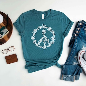 Peace Sign Shirt, Peace Shirt, Peace T-Shirt, Peace Tee, Peace Symbol Shirt, Hippie T Shirt,Peace Sign T-Shirt, Peace TShirt, Peace Symbol image 1