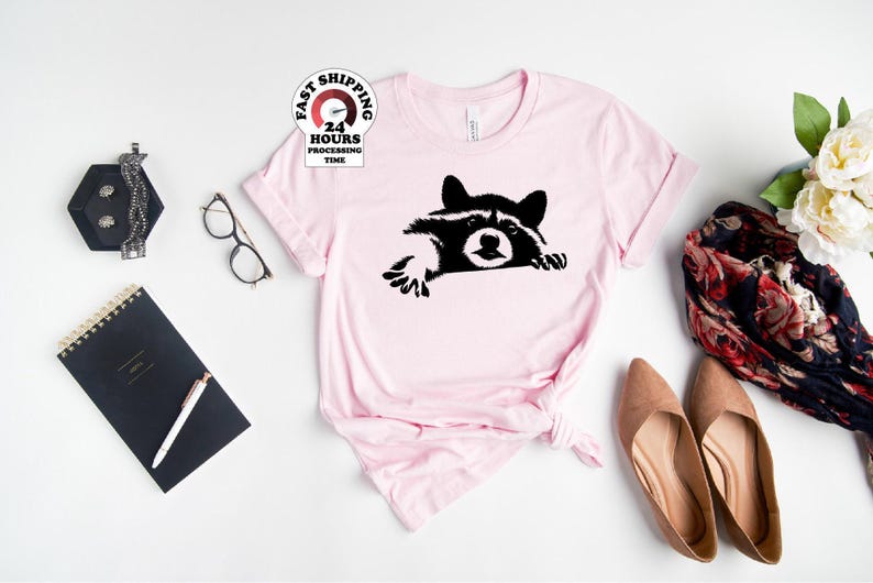 Raccoon Shirt, Cute Raccoon Shirt, Cute Raccoon Tee, Raccoon Graphic Tee, Animal Lover Shirt, Animal Gift, Raccoon Lover Gift,Plus size image 2