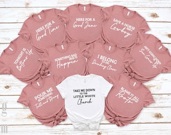 Country Music Themed Bridal Party Shirt, Custom Lyrics Country Music Bridal Party, Bachelorette Party Tees Nash Bash, Themed Bridal Party