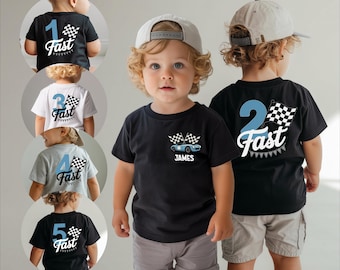 Personalized Two Fast Birthday Shirts: Race Car Tee for Baby Boy, Grandkids, Grandson