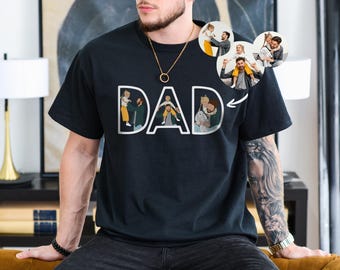 Custom Photo Portrait Shirt for Dad: Personalized Father's Day Tshirt,  Daddy and Kids Tee, Husband Birthday
