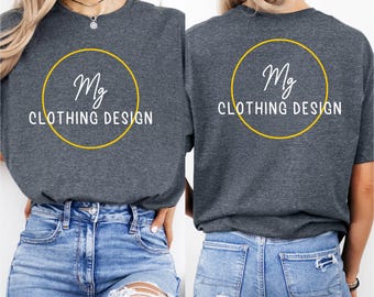 Front and Back Your Custom Design T-Shirt, Personalized Shirt, Custom Couple Shirts, Your Own Message Slogan Logo T-Shirt, Company Shirt