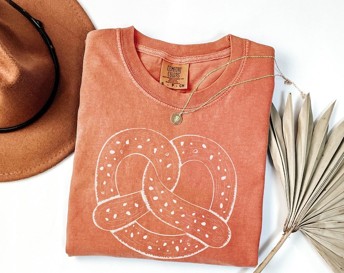 Twisted Pretzel Shirt, Favorite American Snacks, Baker Gift, Comfort Colors Shirt, Pretzel Salty Shirt, Office Pretzel Day Shirt For Women