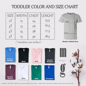 a t - shirt size guide for a toddler and size chart