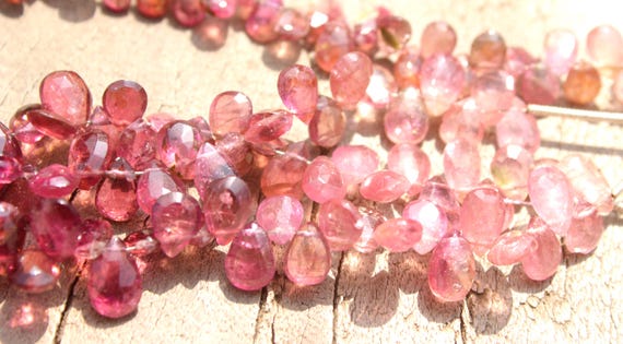 Multi Tourmaline Pears Faceted Strand,Tourmaline Faceted Pears Strand,Tourmaline Briolette StrandNatural Gemstone,Making For Jewellry:T=32